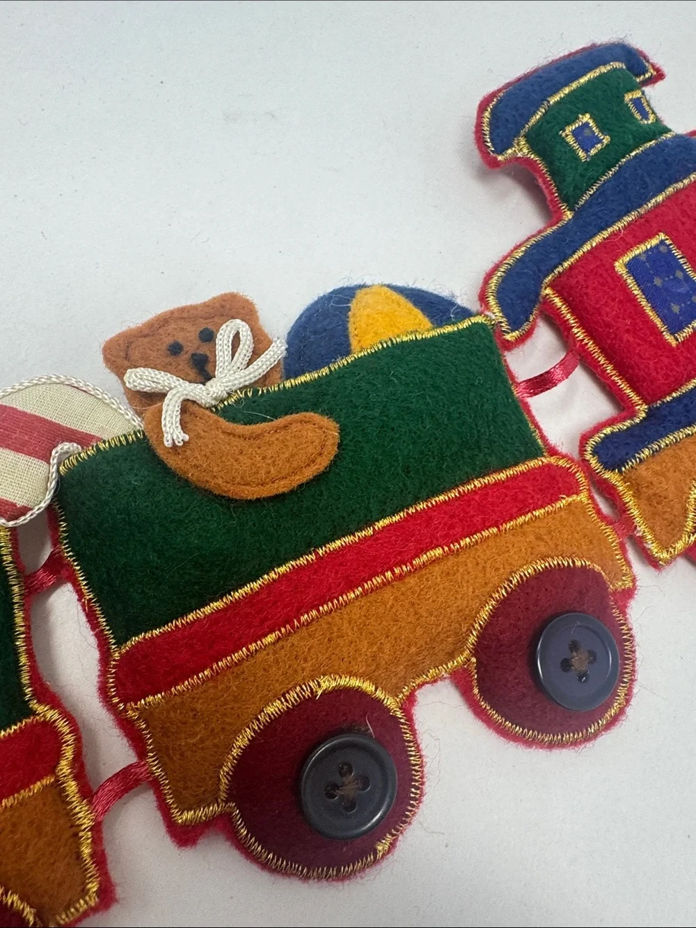 CHRISTMAS TRAIN FELT GARLAND ORNAMENTS CONNECTED